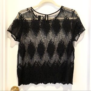 Black Sheer Lace Top